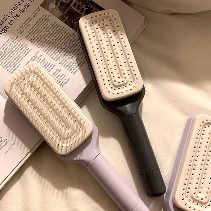 Rotatable Self Cleaning Hair Brush Massage Air Cushion Comb Magic Retractable Comb for Women Anti-Static Hair Smoothing Comb