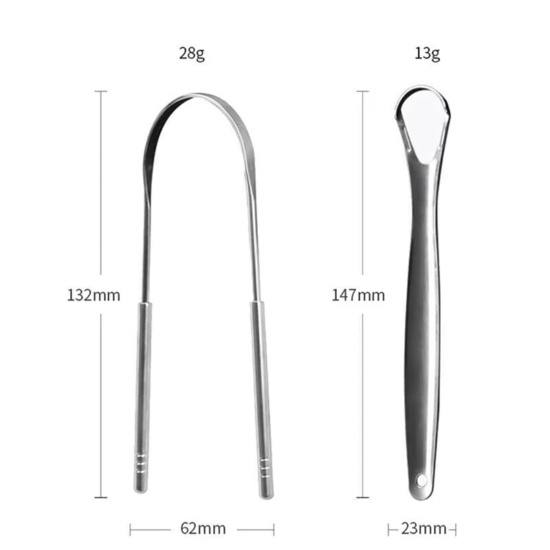 1/2PCS Stainless Steel U Type Tongue Scraper Cleaner Fresh Breath Cleaning Coated Tongue Toothbrush Oral Hygiene Care Tools
