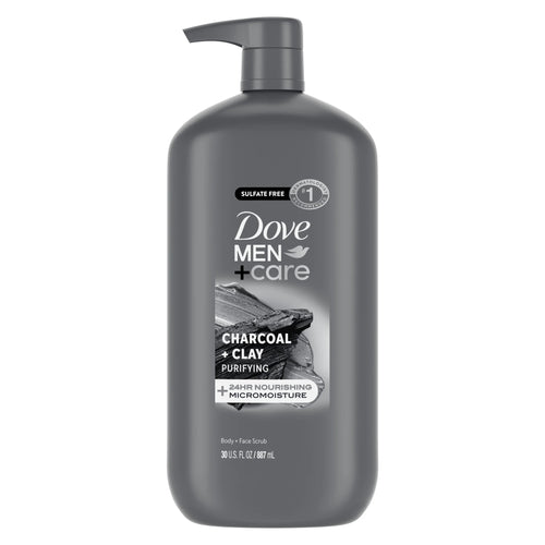 (4 Pack)  Elements Liquid Body Wash and Face Wash Charcoal + Clay Nourishing Cleanser, 30 Oz